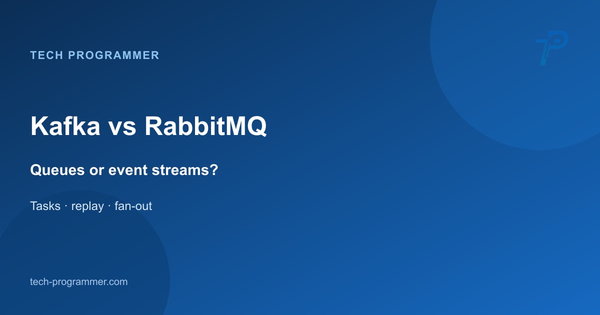 Kafka vs RabbitMQ — messaging decision guide banner