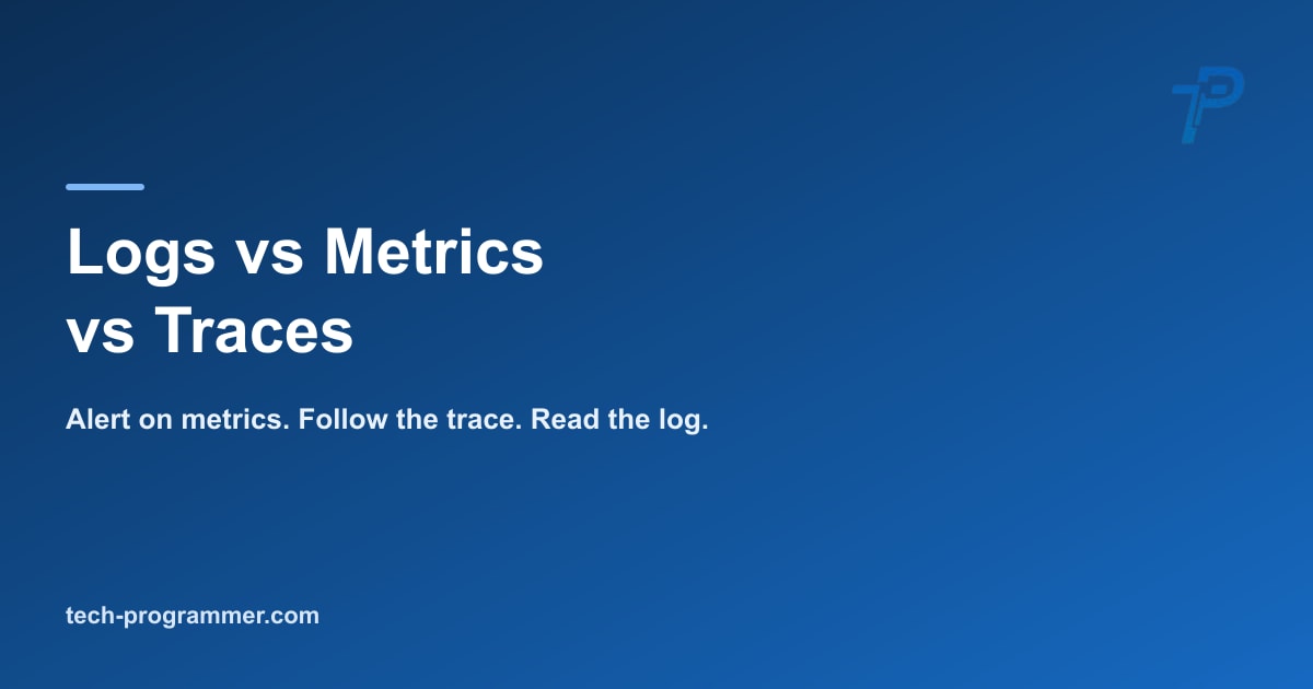 Logs vs metrics vs traces — observability decision guide banner